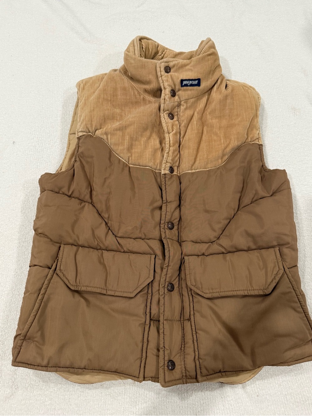 Vintage JanSport Made in USA Corduroy Puffer Vest L